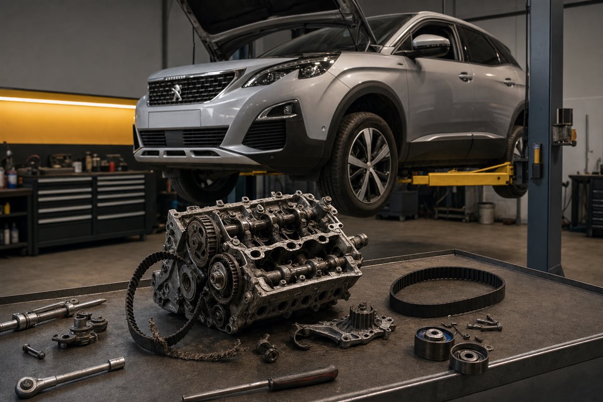 Réparation moteur 1.2 PureTech — Peugeot 3008 sur pont